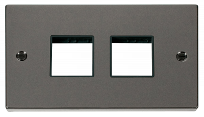 Click Deco 2 Gang MiniGrid Unfurnished Plate - 2 x 2 Apertures Black Nickel