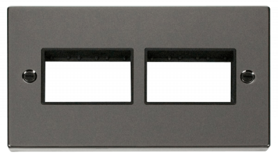 Click Deco 2 Gang MiniGrid Unfurnished Plate - 2 x 3 Apertures Black Nickel