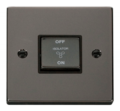 Click Deco 10A 3 Pole Fan Isolation Plate Switch Black Nickel