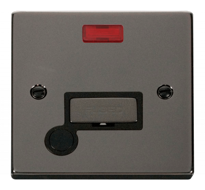 Click Deco 13A Unswitched FCU With Neon & Optional Flex Outlet Black Nickel