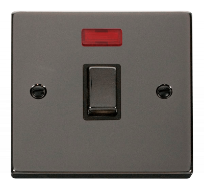 Click Deco 20A DP Plate Switch With Neon Black Nickel