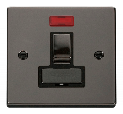 Click Deco 13A DP Switched FCU With Neon Black Nickel