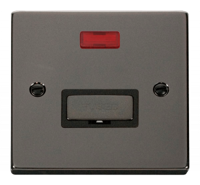 Click Deco 13A Unswitched FCU With Neon Black Nickel