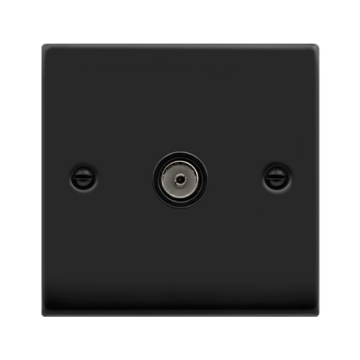 Click Deco Single Non-Isolated Coaxial Outlet Matt Black