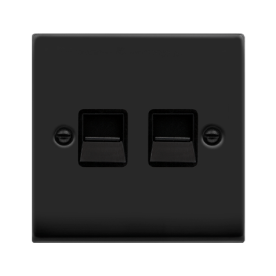 Click Deco Twin Telephone Outlet (Secondary) Matt Black