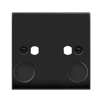Click Deco 1 Gang Unfurnished Dimmer Plate & Knobs (800W Max) - 2 Apertures  Matt Black