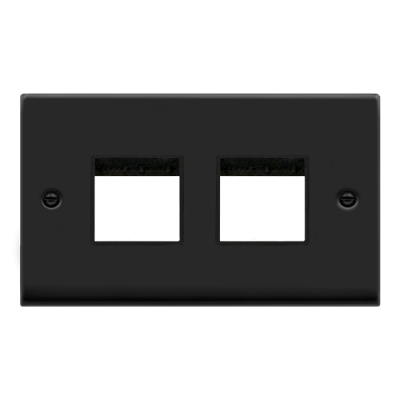 Click Deco MiniGrid Frontplate 2G 2x2Aperture Matt Black