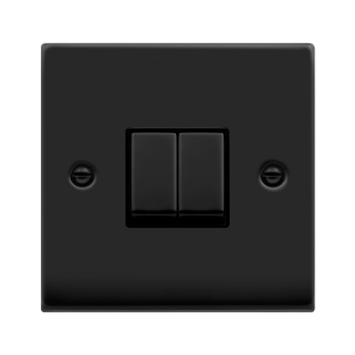 Click Deco Plate switch 2G 2W 10A Matt Black