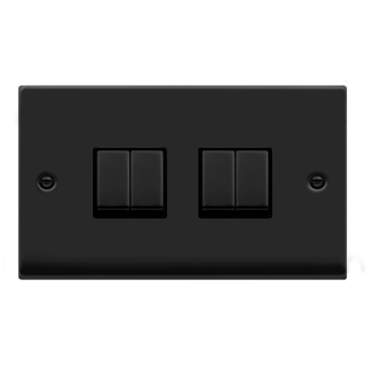 Click Deco Plate switch 4G 2W 10A Matt Black