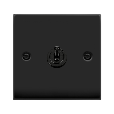 Click Deco Toggle Switch 1G 2W 10AX Matt Black