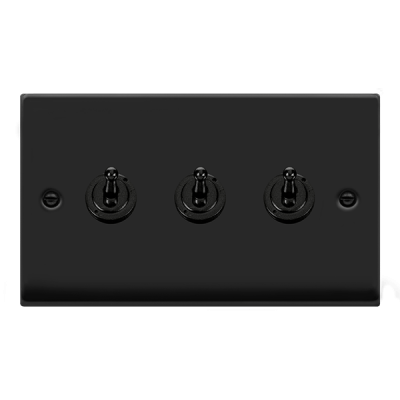 Click Deco Toggle Switch 3G 2W 10AX Matt Black