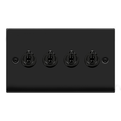 Click Deco Toggle Switch 4G 2W 10AX Matt Black