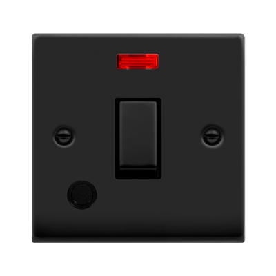 Click Deco Switch + FO + Neon DP 20A Matt Black