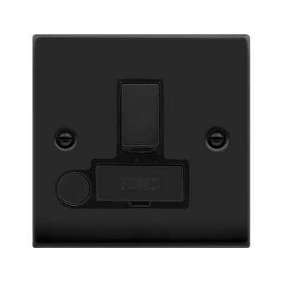 Click Deco Connection Unit Switched + F/O 13A Matt Black