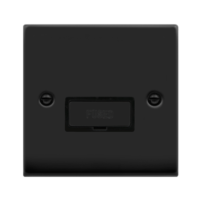 Click Deco Unswitched Connection Unit Fused 13A Matt Black