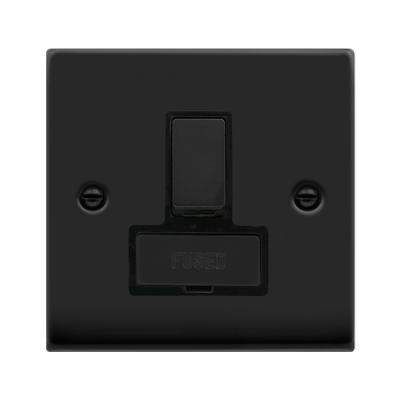 Click Deco Connection Unit Switched Fused 13A Matt Black