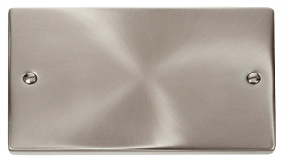 Click Deco 2 Gang Blank Plate Satin Chrome