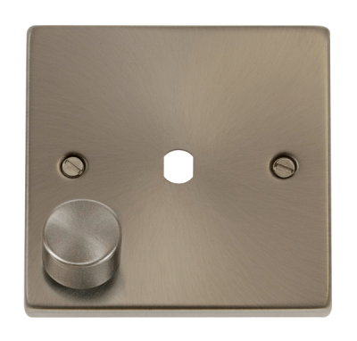 Click Deco 1 Gang Unfurnished Dimmer Plate & Knob (650W Max) - 1 Aperture Satin Chrome
