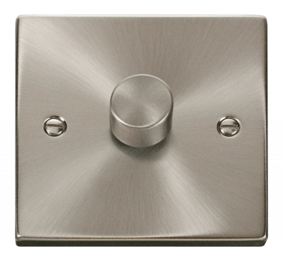 Click Deco 1 Gang 2 Way 100W Trailing Edge Dimmer Switch Satin Chrome