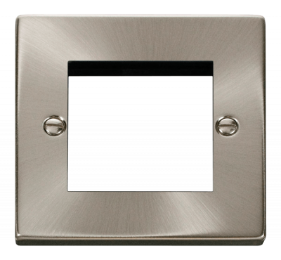 Click Deco New Media Frontplate 1G 2Module Satin Chrome