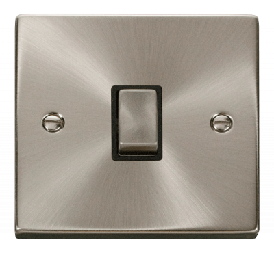 Click Deco 20A DP Plate Switch Chrome/Black Insert