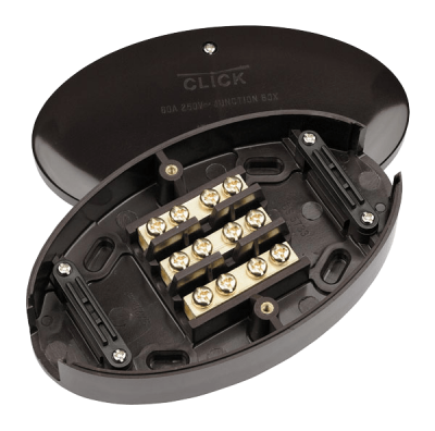 Click Junction Box 3Term 60A Brown