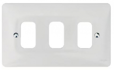 Hager Grid Plate 3 Gang White