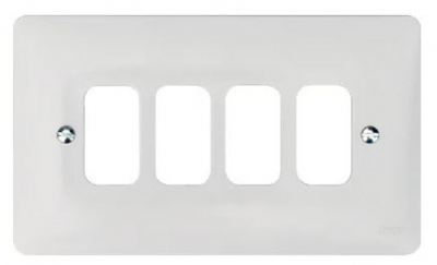 Hager Grid Plate 4 Gang White