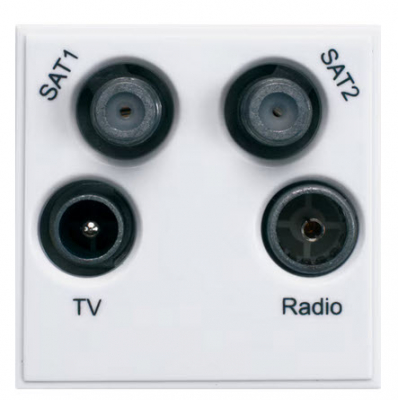 Hager Sollysta TV/Radio/2xSat Euro Module