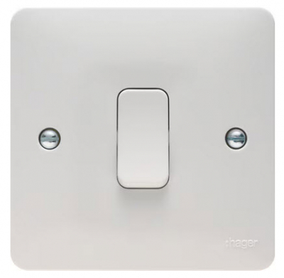 Hager Sollysta 10AX 1 Gang 1 Way Wall Switch