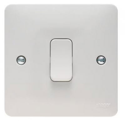 Hager Sollysta 10AX 1 Gang 2 Way Wall Switch