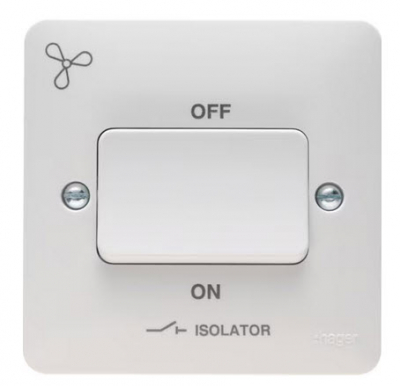 Hager Sollysta 3 Pole Fan Isolator with Fan Symbol