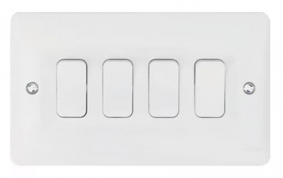 Hager Sollysta 10AX 4 Gang 2 Way Wall Switch