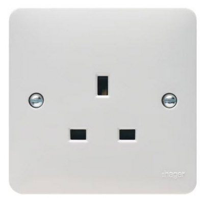 Hager Sollysta 13A 1 Gang Double Pole Unswitched Socket