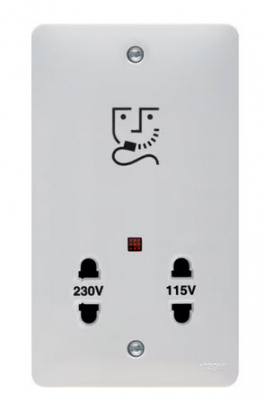Hager Sollysta Dual Voltage Shaver Socket (115/230V)