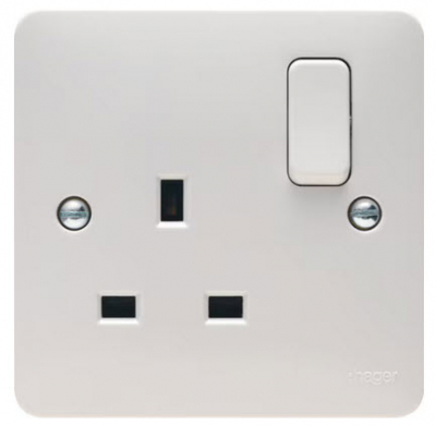 Hager Sollysta 13A 1 Gang Double Pole Switched Socket