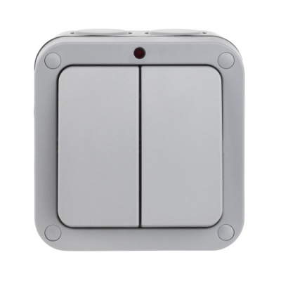 ELEX Weatherguard IP66 2 gang 20AX Wall Switch with Power Indicator