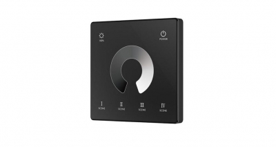 Arc LED 1 Zone Single Colour Battery Operated RF Touch Wall Panel Black