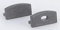 ArcLED Pair of End Caps for Arc LED Flat Profile (Black)