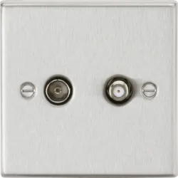 K/Bridge TV & SAT TV Outlet (isolated) - Brushed Chrome