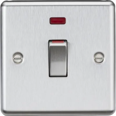 K/Bridge 45A DP Switch with Neon (1G size) - Brushed Chrome