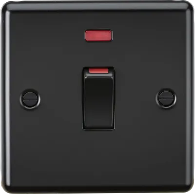  K/Bridge 45A DP Switch with Neon (1G size) - Matt Black