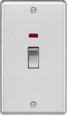 K/Bridge 45A DP Switch with Neon (2G size) - Brushed Chrome