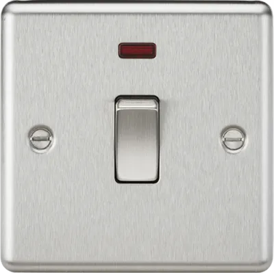 K/Bridge 20A 1G DP Switch with Neon - Brushed Chrome