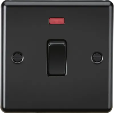 K/Bridge 20A 1G DP Switch with Neon - Matt Black