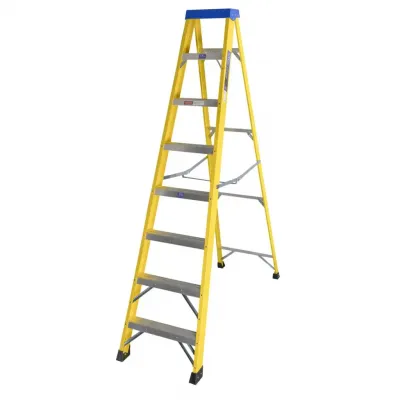 7 Tread c/w Tray Yellow Fibreglass Step Ladder