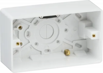 K/Bridge Double 47mm Pattress Box with Earth Terminal and Cable Strain Relief