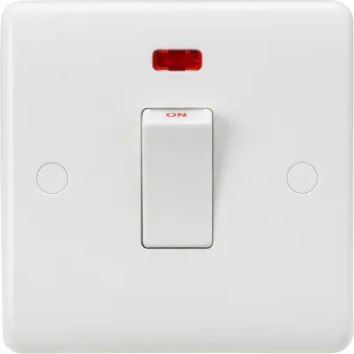 K/Bridge 45A DP Switch with Neon (1G size) - White Rocker