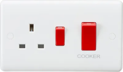 K/Bridge 45A DP Switch & 13A Socket - Red Rocker