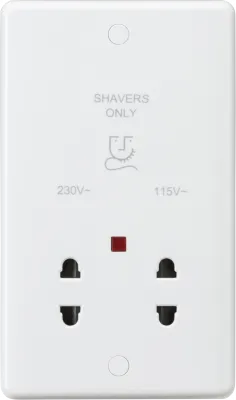 K/Bridge 115/230V Dual Voltage Shaver Socket with Neon